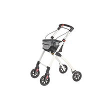 Servocare Rollator, weißer Rahmen, Tasche und Tablett, 4-Rad-Gehhilfe für drinnen