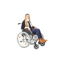 Servomobil Rollstuhl Alu-Light mit gepolsterter Sitzfläche und großen Rädern, grau/schwarz