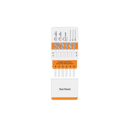 Drogen-Wischtest-Testpanel mit orangefarbenem Einsatz und mehreren Testfeldern