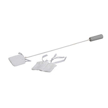 Behrend Zehenreiniger mit 71‑cm Kunststoffgriff und 2 Frotteebezügen, flache Pads
