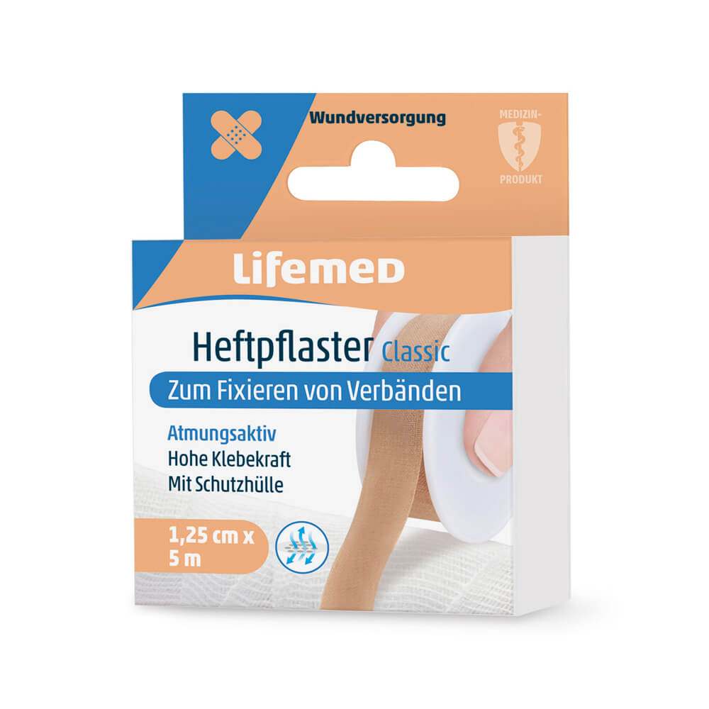 Heftpflaster Lifemed® Classic, hautfarben, Größe 1,25 cm x 5 m