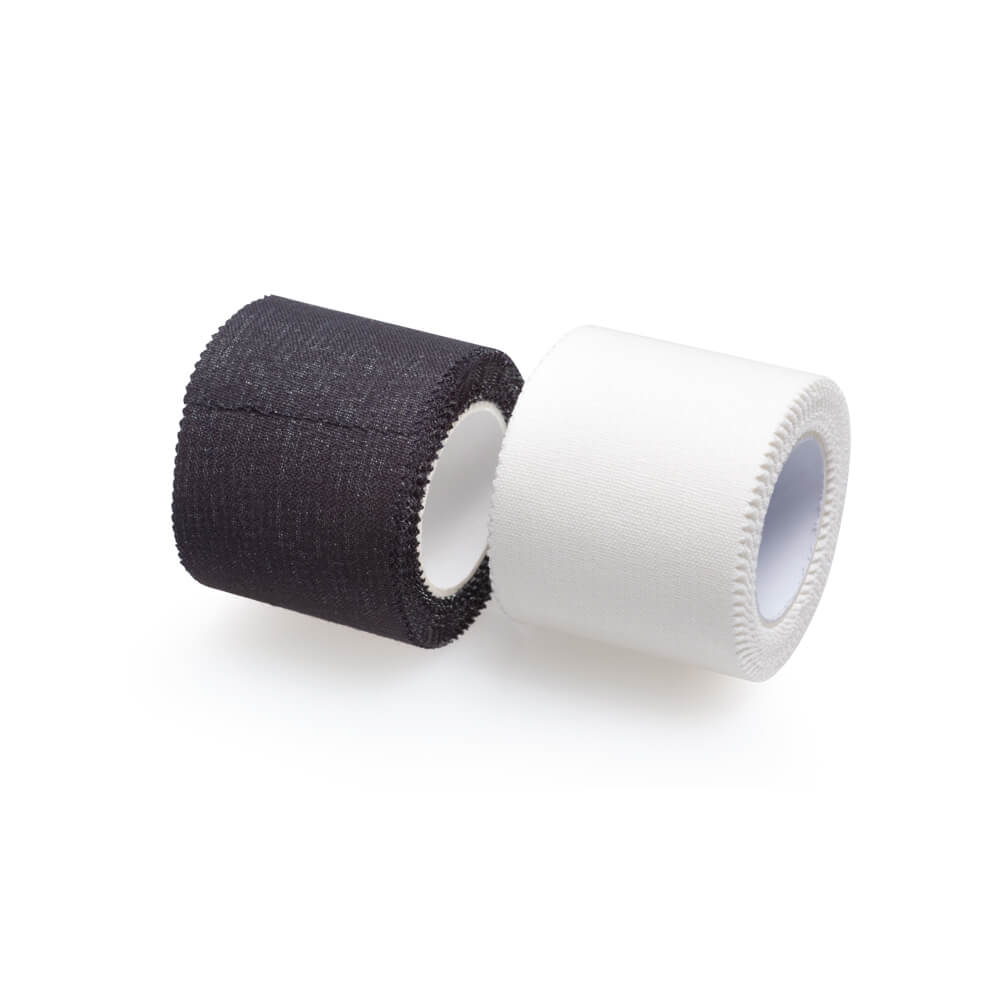 Sporttape von Lifemed®, stabilisierend: zwei Rollen in schwarz und weiß