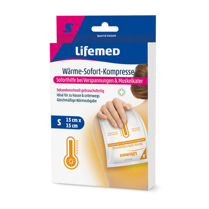 Wärme-Sofort-Kompressen-Packung Lifemed® mit S-Größe 13×15 cm