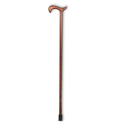 Behrend Krankenstock Derbygriff, 92 cm, braune Stützstange, 60 kg Traglast