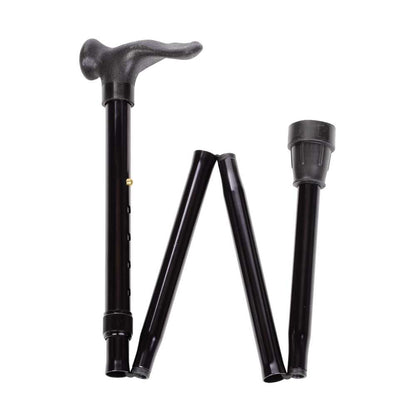 Faltstock mit anatomischem Griff, schwarz, 83–94 cm