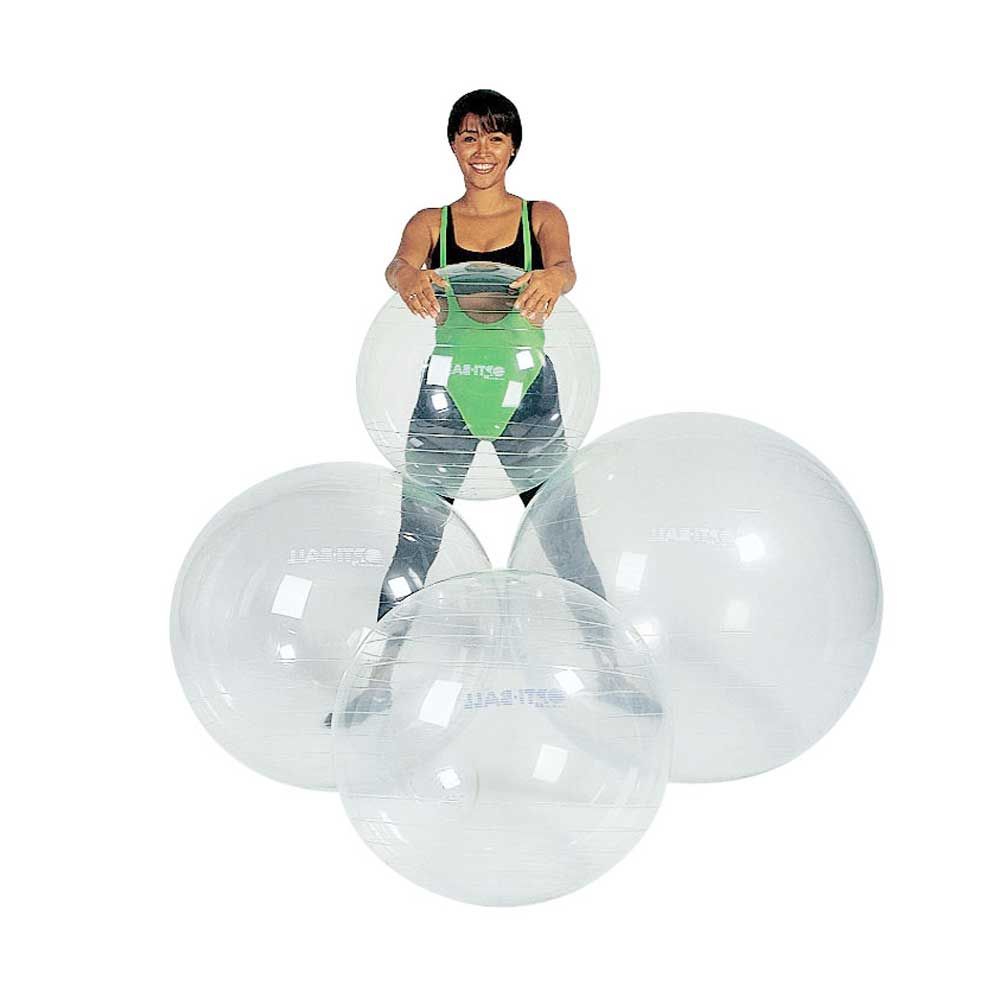 Transparenter Gymnastikball, hochelastisch, große Ausführung, aufblasbar