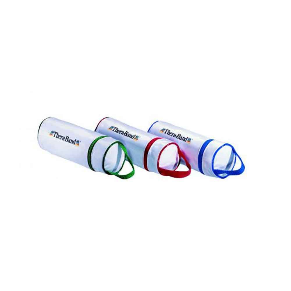 Thera-Band Übungsband aus Naturlatex, blau mit eingesetzten Schlaufen