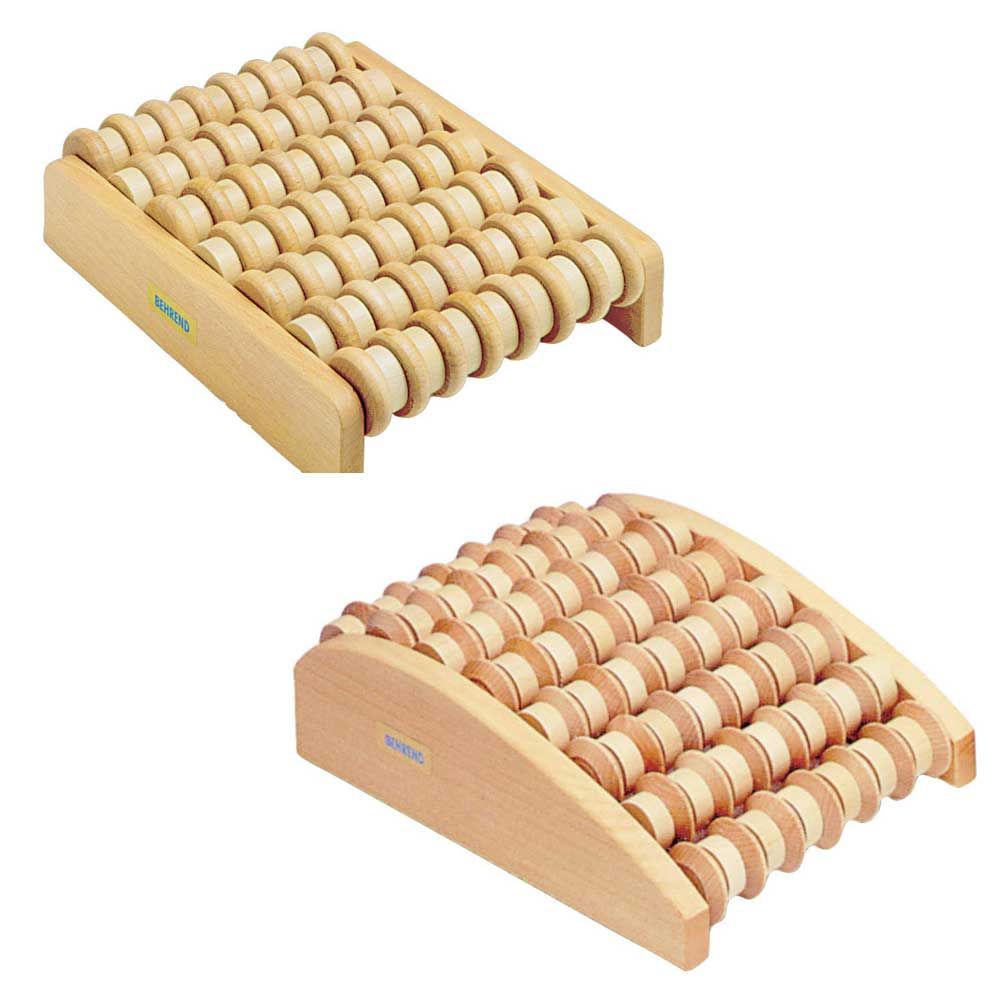 Behrend Fußmassage-Roller aus Holz mit Massagewalzen, zwei Farbvarianten