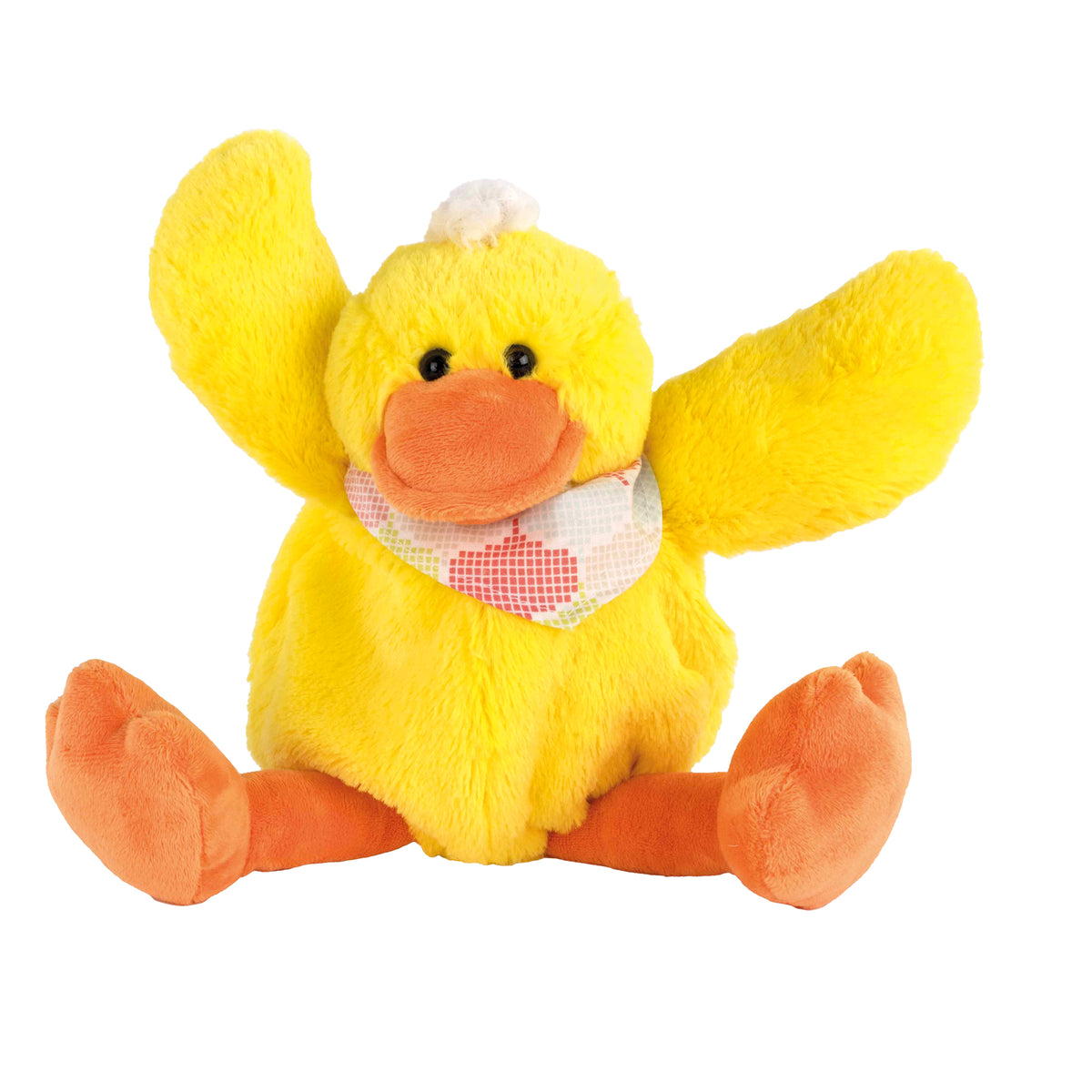 Körnerkissen-Bezug Ente gelb mit orangefarbenem Schnabel und Füßen