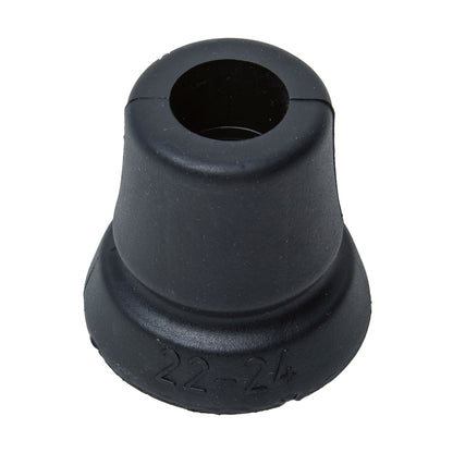Krückenkapsel aus Gummi, schwarze Kappe mit zentrierter Öffnung
