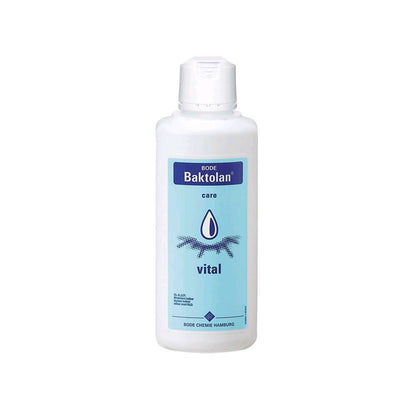 Baktolan vital Hydro-Gel Flasche, weißer Spender mit blauem Aufdruck