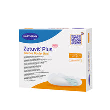 Hartmann Zetuvit® Plus Box, ovale Silikon-Kontaktschicht im Klebeflächen-Design