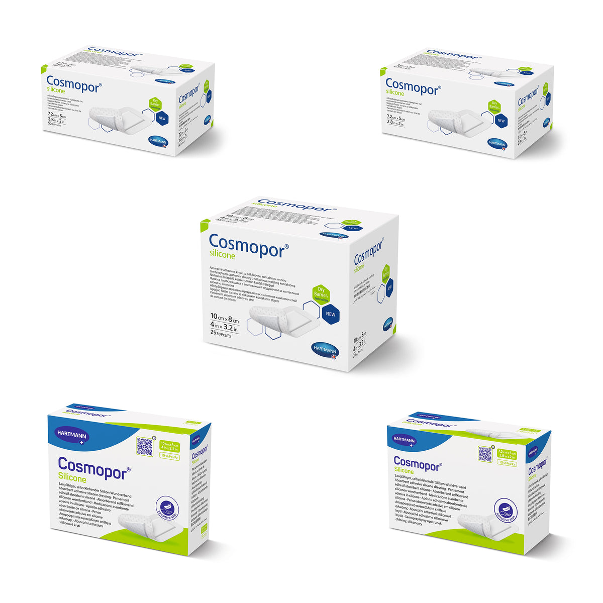 Hartmann Cosmopor® Silikon Wundschnellverband in mehreren Größen (Verpackungsansicht)