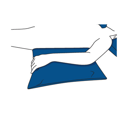 SHP CAREPUR Universalkissen blau, seitliche Ansicht, rechteckiges Kissen