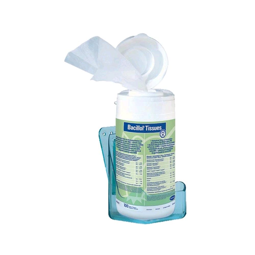 Wandhalter mit Tuchspender Bacillol Tissue und blauer Halterung
