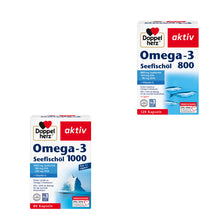Doppelherz aktiv Omega-3 Seefischöl 1000mg und 800mg Kapseln