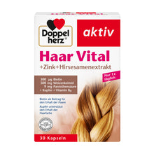 Doppelherz aktiv Haar Vital Nahrungsergänzung mit Zink, 30 Kapseln, Packung