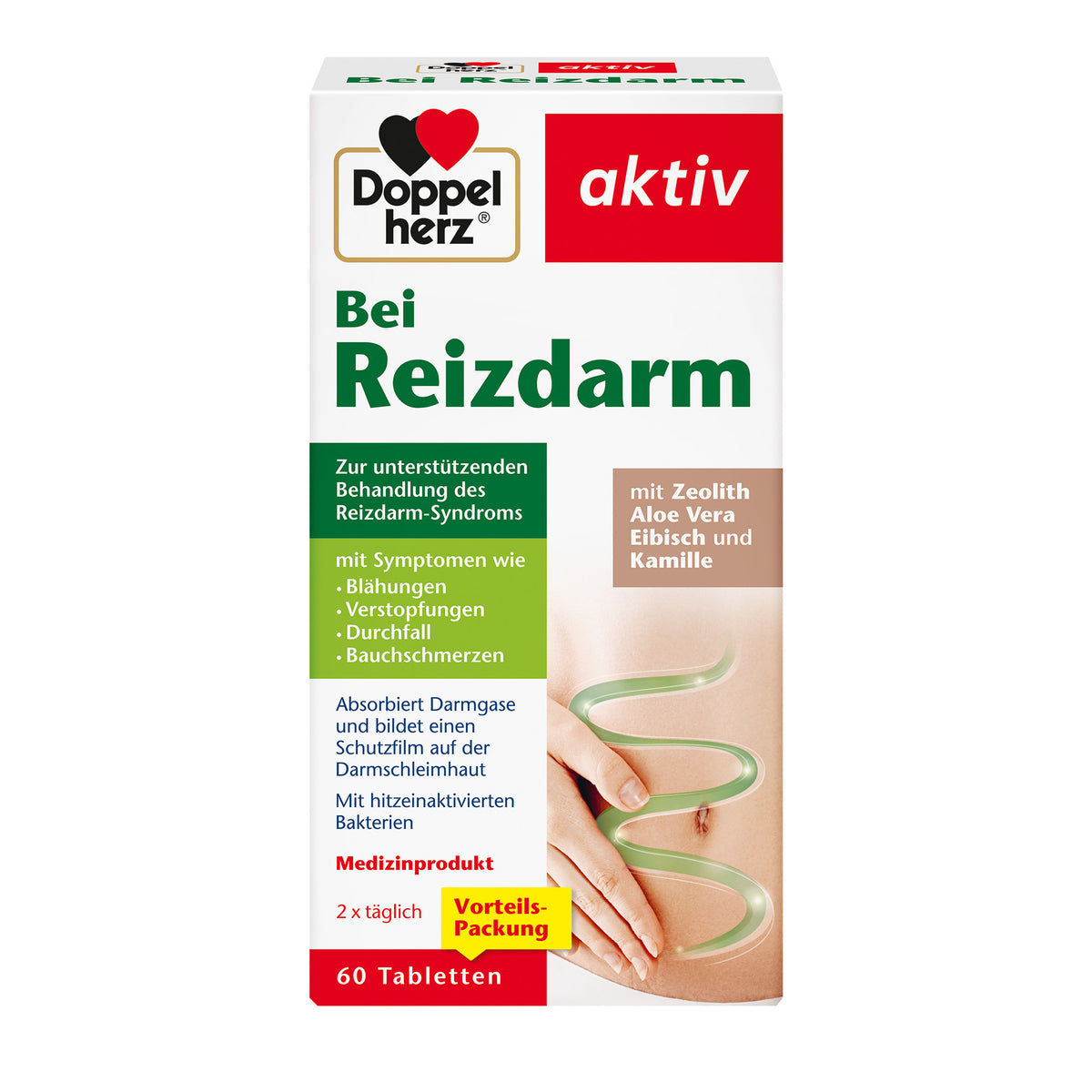 Doppelherz aktiv Bei Reizdarm, Tabletten-Packung mit 60 Tabletten