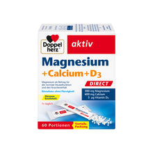Doppelherz aktiv Magnesium + Calcium + D3, Nahrungsergänzung, 60 Portionen, Packung