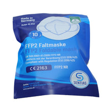FFP2-Faltmaske in blauer 10er-Verpackung, Made in Germany