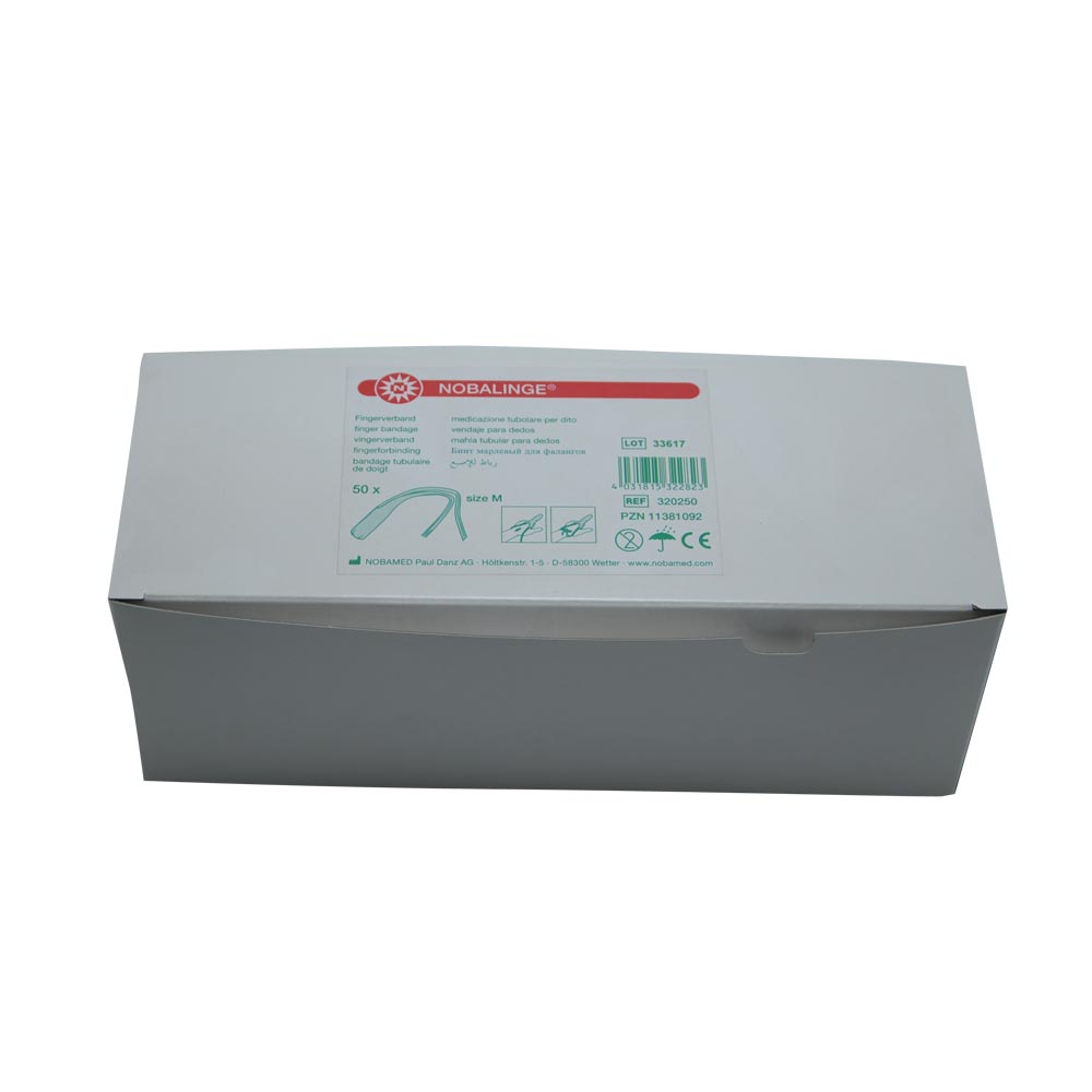 NOBALINGE® Fertigverband-Packung, Rückseite mit Produktinformationen