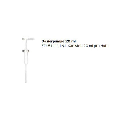 Dosierpumpe 20 ml mit langem Ansaugrohr und Pumpenkopf