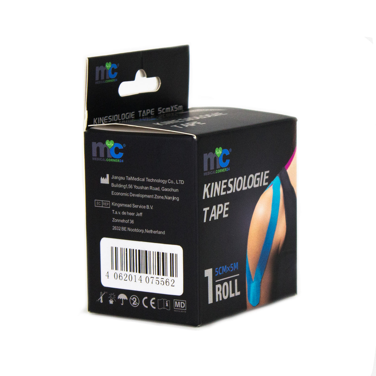 Medicalcorner24 Power-Kinesiologie-Tape, orange, 5 cm x 5 m – Verpackung