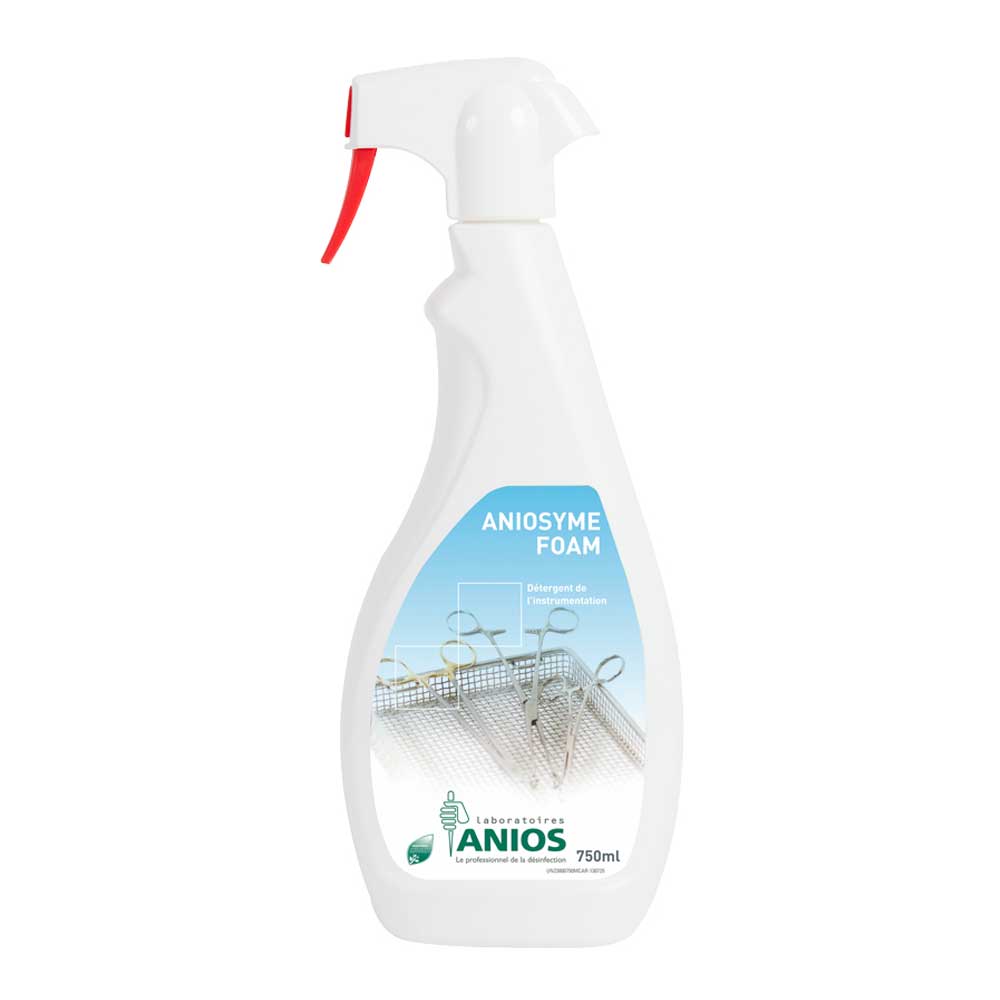 Aniosyme-Schaum-Sprühflasche für Instrumente, 750 ml, weiß mit rotem Sprühkopf