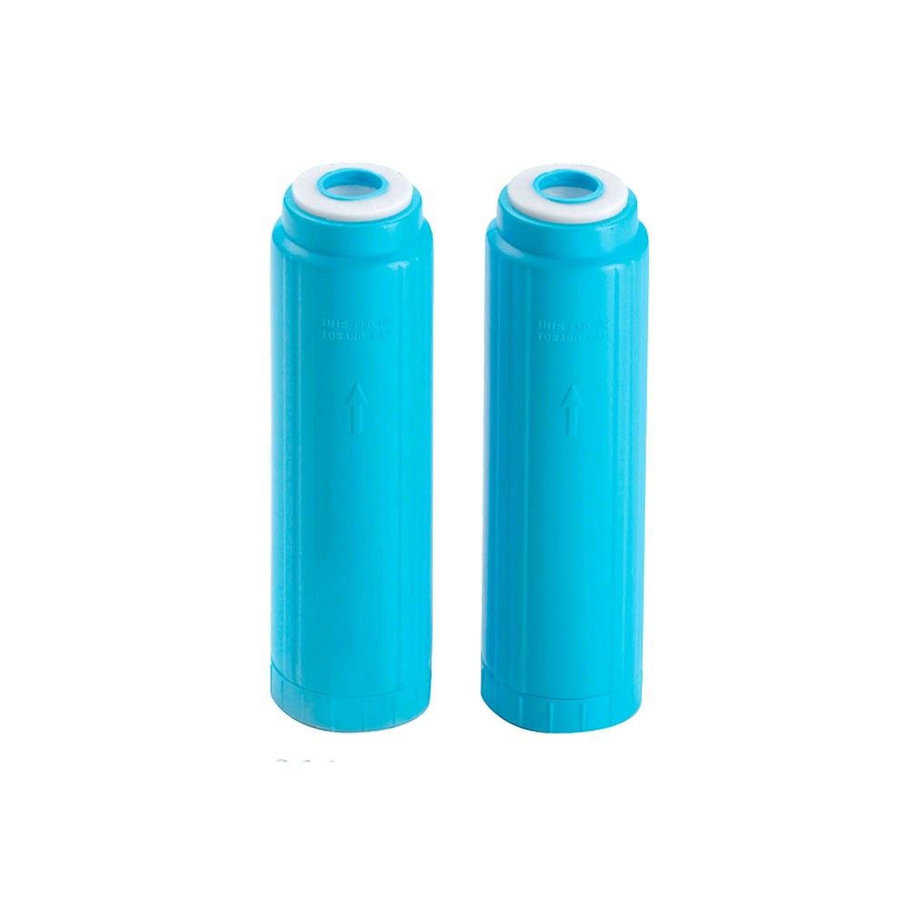 2 blaue Ersatz-Filterpatronen, zylindrisch, mit Anschlussöffnung