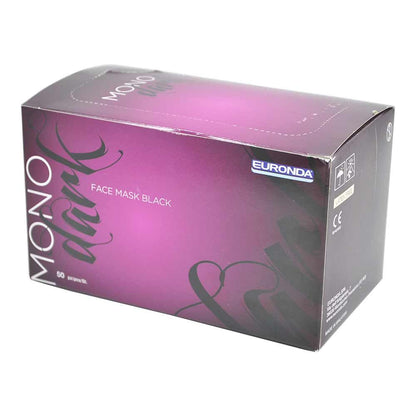Euronda Monodark Face Mask Black Packung mit 50 Stück