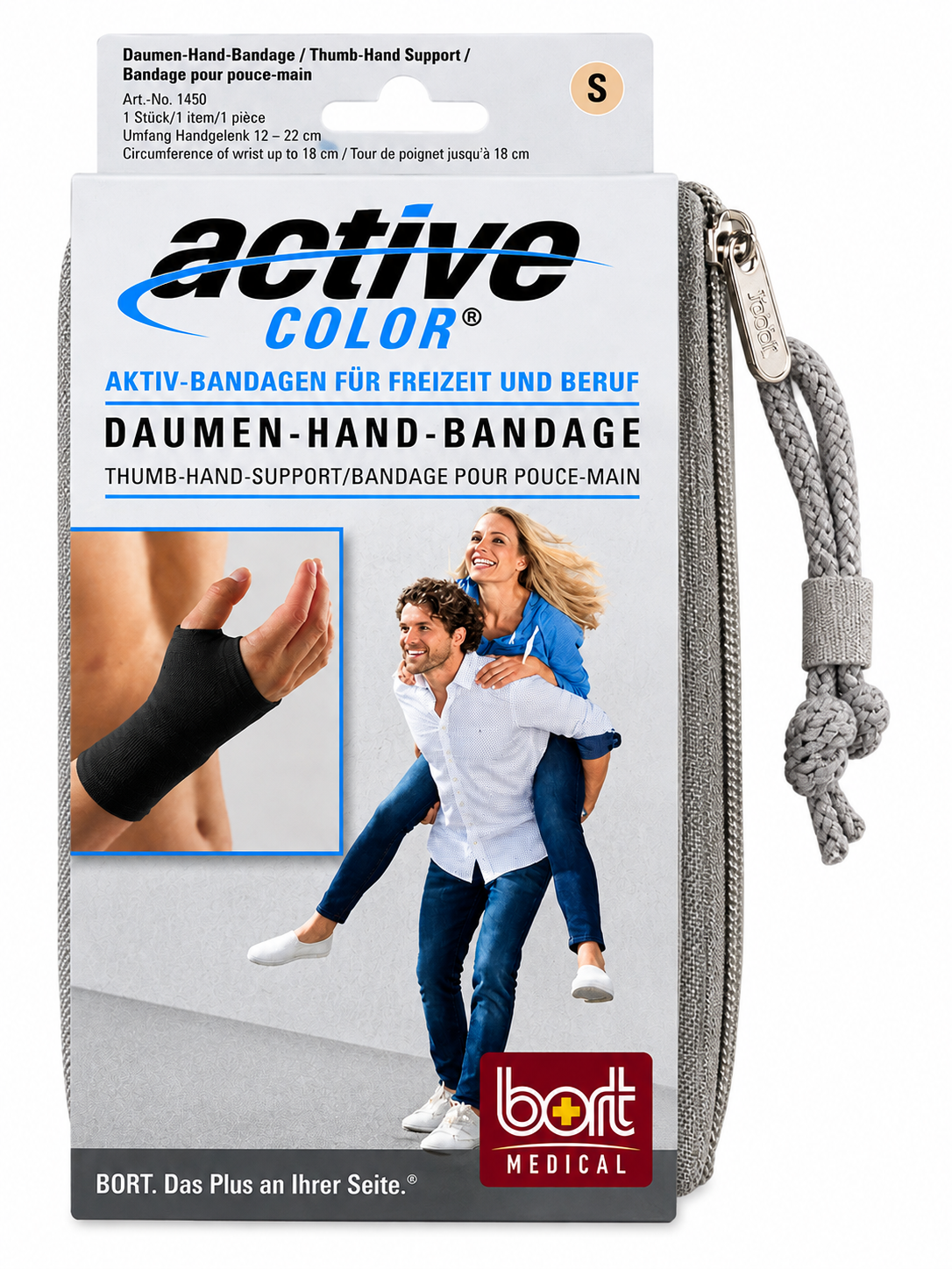 Daumen-Hand-Bandage mit schwarzer Handbandage und Daumenstütze
