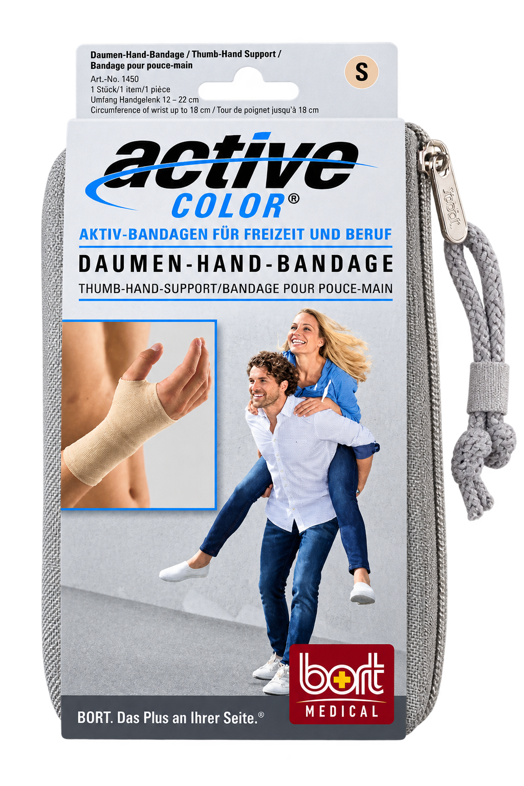 Daumen-Hand-Bandage mit hautfarbener Daumenstütze und Hand-Support