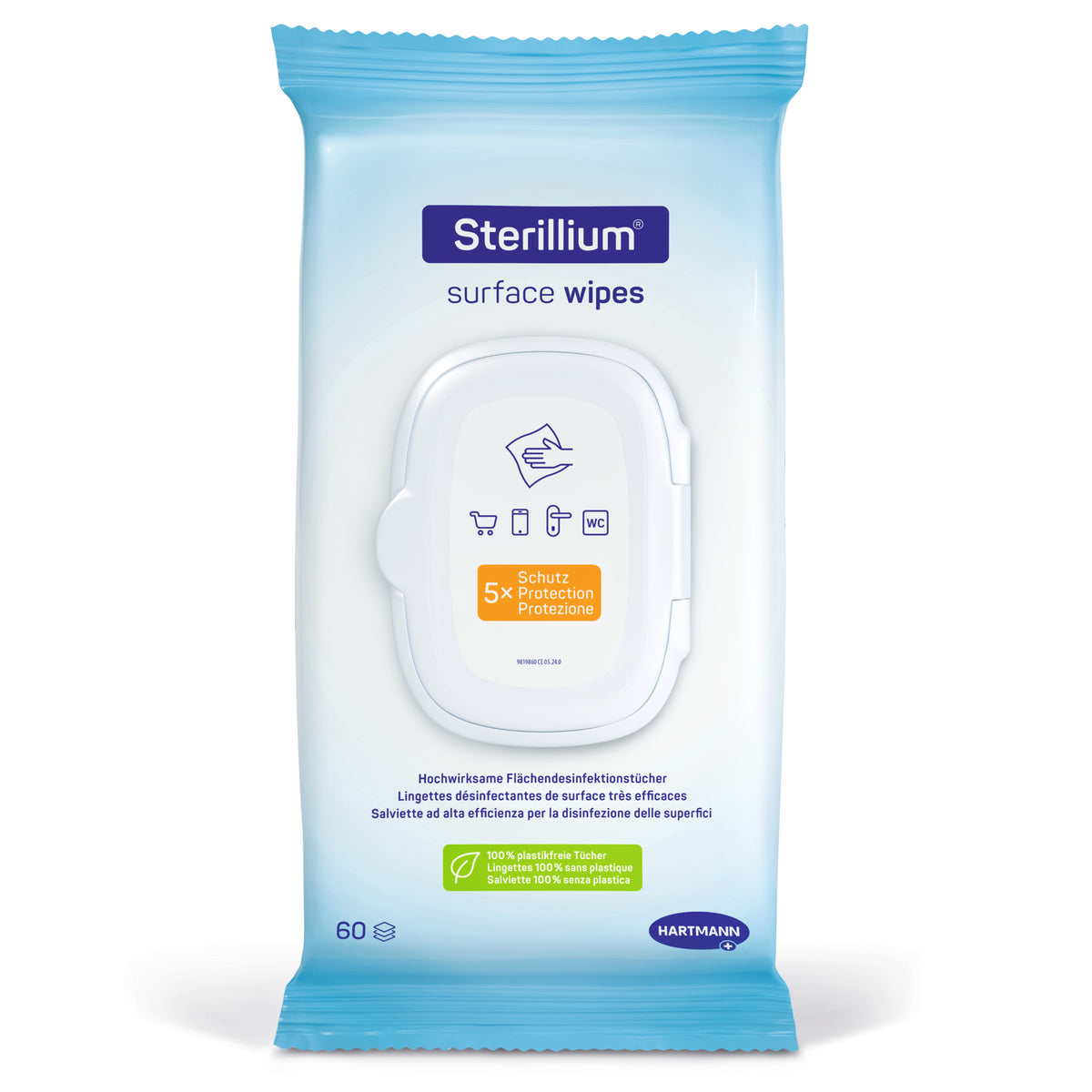 Bode Sterilium Flächendesinfektionstücher, 60 St., Sterillium-Beutel