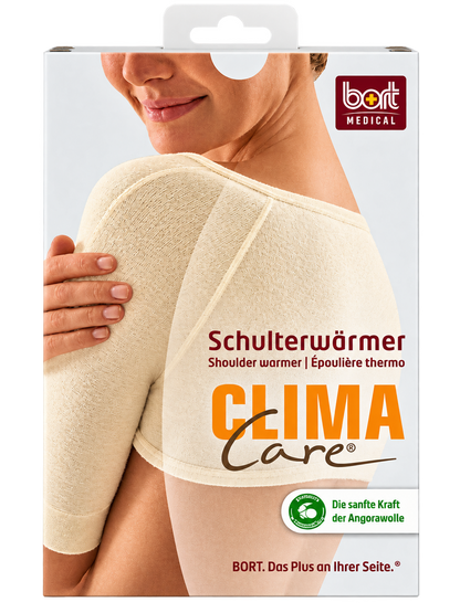ClimaCare® Schulterwärmer von Bort, cremefarbener Baumwolle+Angora-Wärmer für die Schulter