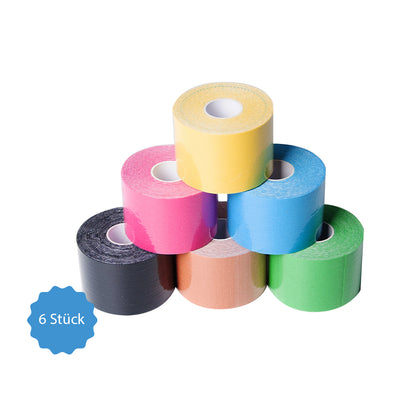 Medicalcorner24 Power-Kinesiologie-Tape, 6 Rollen in 6 Farben