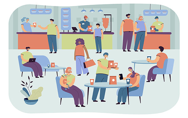 Illustration einer Kantine